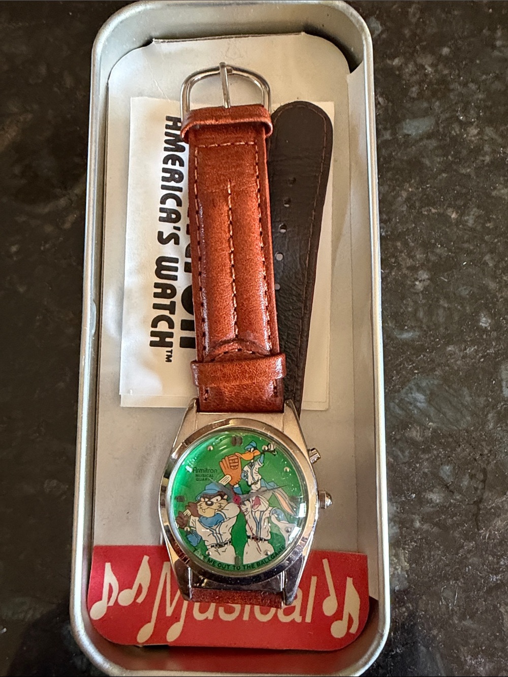 Armitron Vintage Collectible Bugs Bunny  Cartoon Dial Musical Watch JS-144